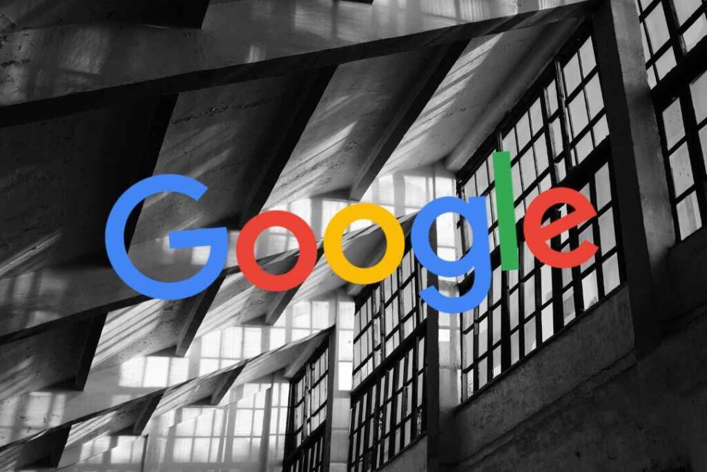 Google headquarters building with logo displayed, following Q2 2025 earnings report.