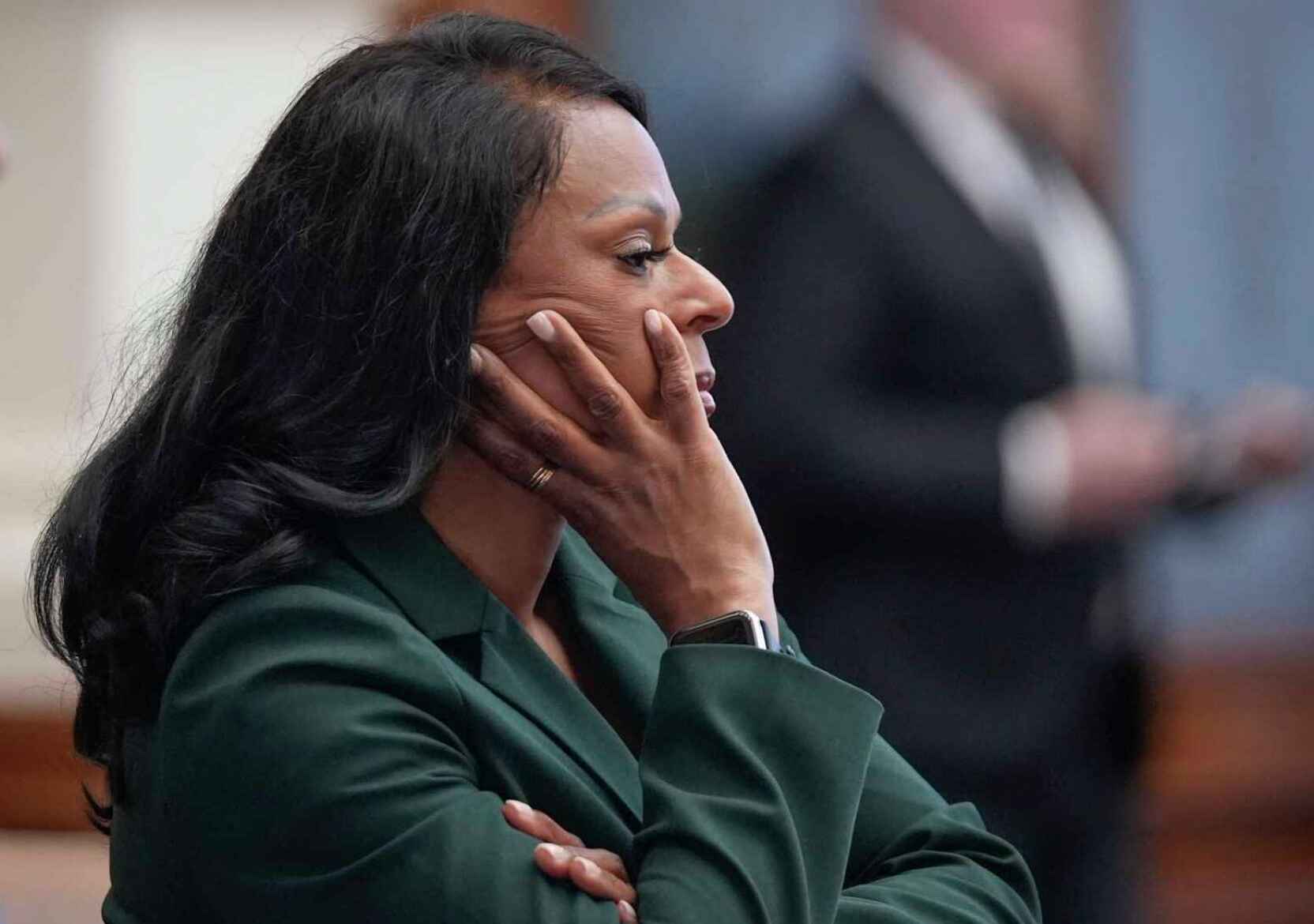 Texas Democrat Nicole Collier inside the state Capitol after staging an overnight lock-in protest against GOP escort policy