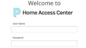 Home Access Center login portal interface for parents and students to track grades and attendance