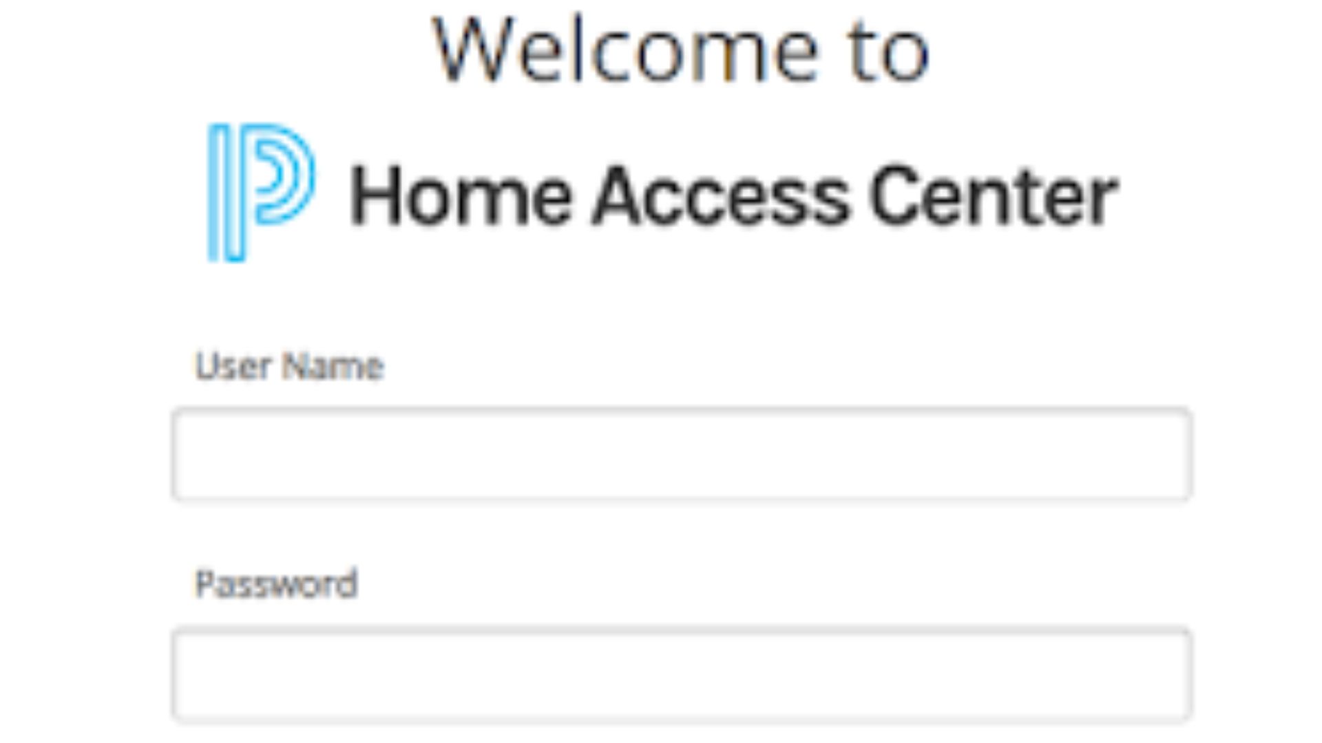 Home Access Center login portal interface for parents and students to track grades and attendance