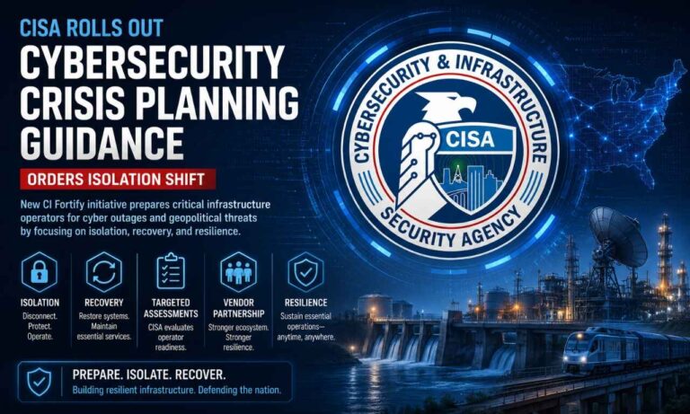 CISA cybersecurity crisis planning guidance highlights CI Fortify strategy for critical infrastructure resilience, isolation operations, cyber recovery planning, and OT security during cyber outages.