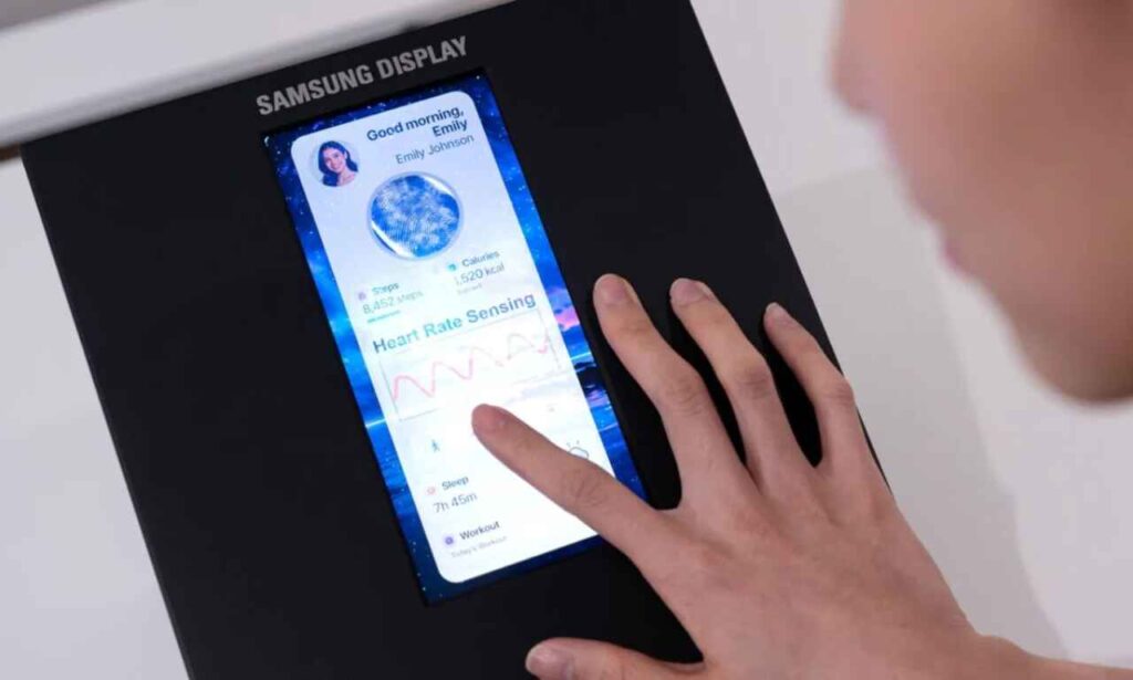 Samsung OLED display 2026 Sensor OLED heart rate sensing demo at SID Display Week