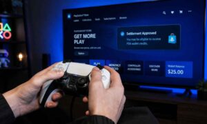 Sony PlayStation settlement 2026 — PS5 controller with PlayStation Store settlement approved screen